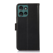 For Motorola Edge 50 Global Magnetic Crazy Horse Texture Genuine Leather Phone Case(Black)