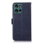 For Motorola Edge 50 Neo Magnetic Crazy Horse Texture Genuine Leather Phone Case(Blue)