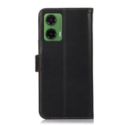 For Motorola Moto G35 Magnetic Crazy Horse Texture Genuine Leather Phone Case(Black)