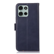 For Motorola Moto G75 5G Magnetic Crazy Horse Texture Genuine Leather Phone Case(Blue)