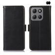 For Motorola Moto G15 4G Magnetic Crazy Horse Texture Genuine Leather Phone Case(Black) - Motorola Cases by PMC TechLife | Online Shopping South Africa | PMC TechLife | Buy Now Pay Later Mobicred