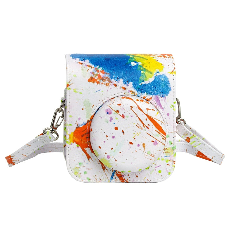 For FUJIFILM instax mini 12 Painted Full Body Leather Case Camera Bag with Strap(Splash Ink Watercolor) - Leather Bag by PMC TechLife | Online Shopping South Africa | PMC TechLife
