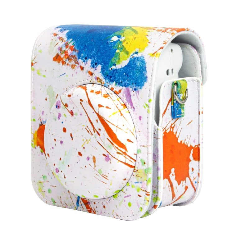 For FUJIFILM instax mini 12 Painted Full Body Leather Case Camera Bag with Strap(Splash Ink Watercolor) - Leather Bag by PMC TechLife | Online Shopping South Africa | PMC TechLife