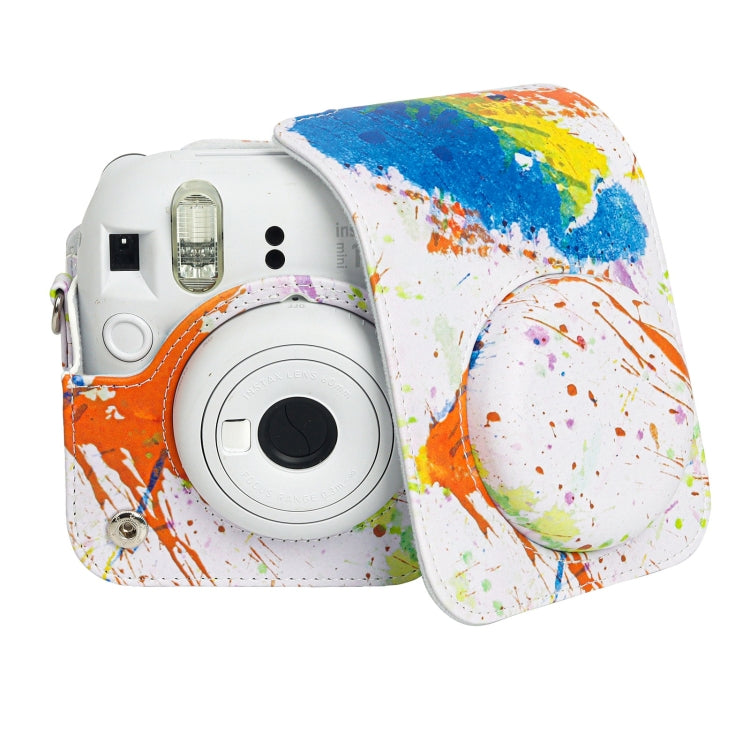 For FUJIFILM instax mini 12 Painted Full Body Leather Case Camera Bag with Strap(Splash Ink Watercolor) - Leather Bag by PMC TechLife | Online Shopping South Africa | PMC TechLife