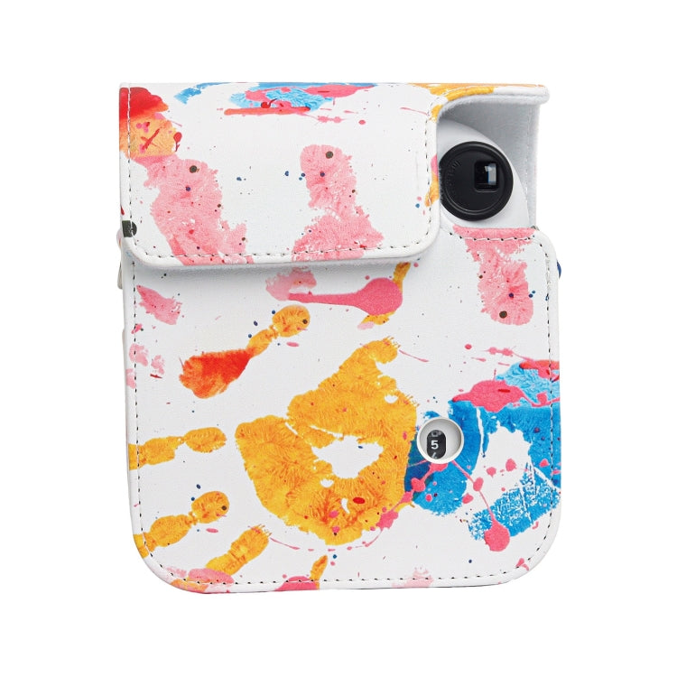 For FUJIFILM instax mini 12 Painted Full Body Leather Case Camera Bag with Strap(Watercolor Palm) - Leather Bag by PMC TechLife | Online Shopping South Africa | PMC TechLife | Buy Now Pay Later Mobicred