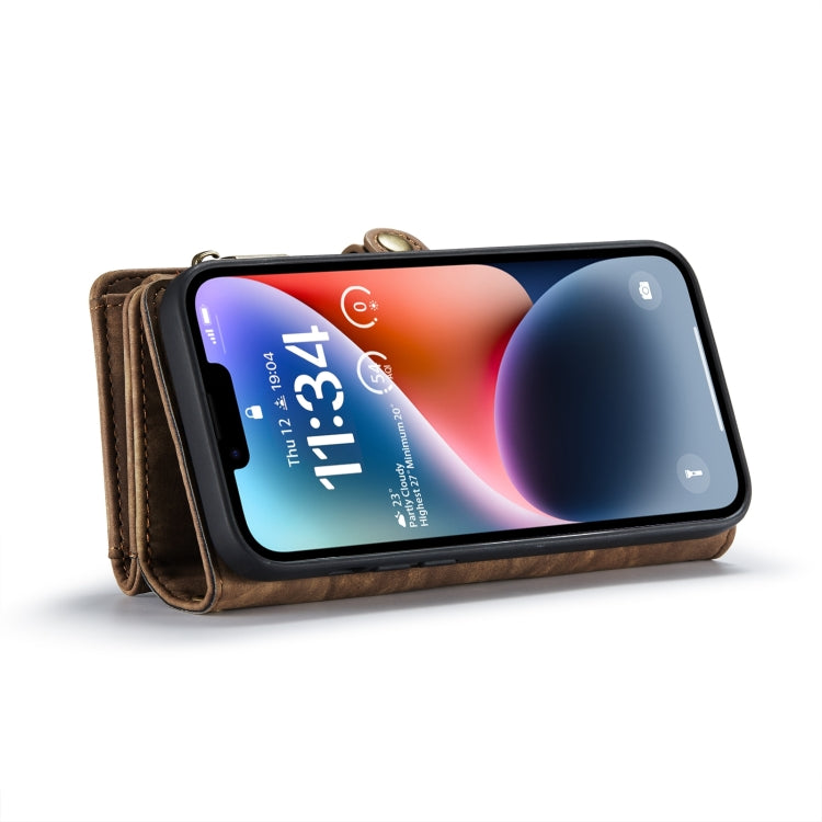 For iPhone 15 Plus CaseMe 008 Detachable Multifunctional Leather Phone Case(Brown) - iPhone 15 Plus Cases by CaseMe | Online Shopping South Africa | PMC Jewellery | Buy Now Pay Later Mobicred