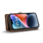 For iPhone 15 CaseMe 008 Detachable Multifunctional Leather Phone Case(Brown)