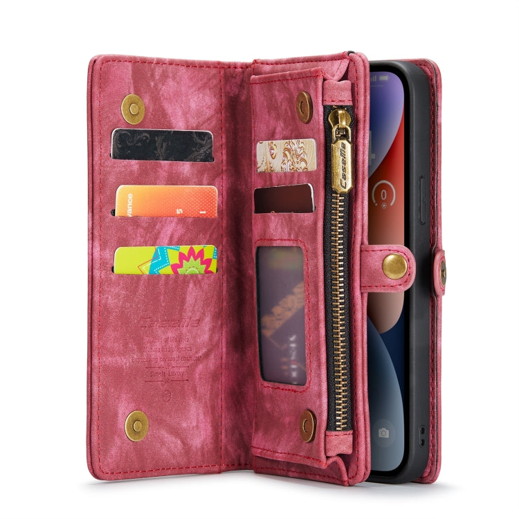 For iPhone 15 CaseMe 008 Detachable Multifunctional Leather Phone Case(Red)