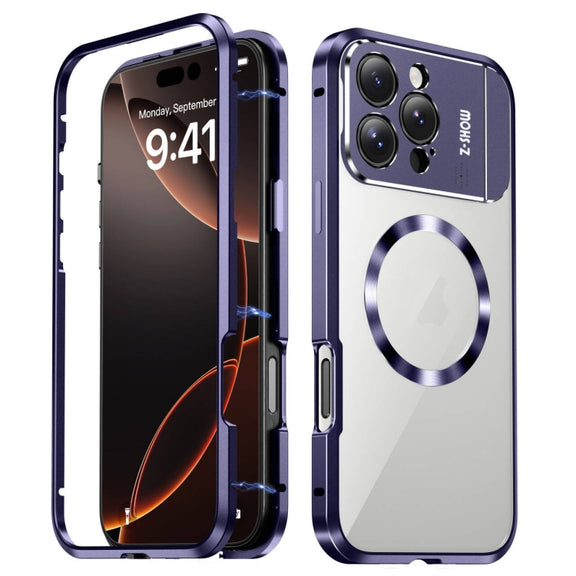 For iPhone 16 Pro Max Aromatherapy Holder Single-sided MagSafe Magnetic Phone Case(Purple)