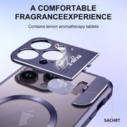 For iPhone 15 Pro Max Aromatherapy Holder Single-sided MagSafe Magnetic Phone Case(White)