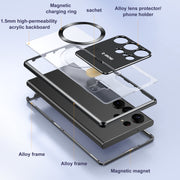 For Samsung Galaxy S21 Ultra 5G Aromatherapy Holder Single-sided MagSafe Magnetic Phone Case(Black)