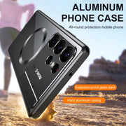 For Samsung Galaxy S22 Ultra 5G Aromatherapy Holder Single-sided MagSafe Magnetic Phone Case(Black)