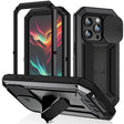 For iPhone 15 Pro Max R-JUST Sliding Camera IP54 Life Waterproof Holder Phone Case(Black) - free shipping - PMC TechLife - Order now!