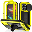 For iPhone 15 Pro Max R-JUST Sliding Camera IP54 Life Waterproof Holder Phone Case(Yellow) - free shipping - PMC TechLife - Order now!