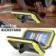 For iPhone 16 R-JUST Sliding Camera IP54 Life Water-resistant Holder Phone Case(Yellow)