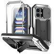 For iPhone 16 R-JUST Sliding Camera IP54 Life Waterproof Holder Phone Case(Silver) - iPhone 16 Cases by R-JUST | Online Shopping South Africa | PMC TechLife | Buy Now Pay Later Mobicred