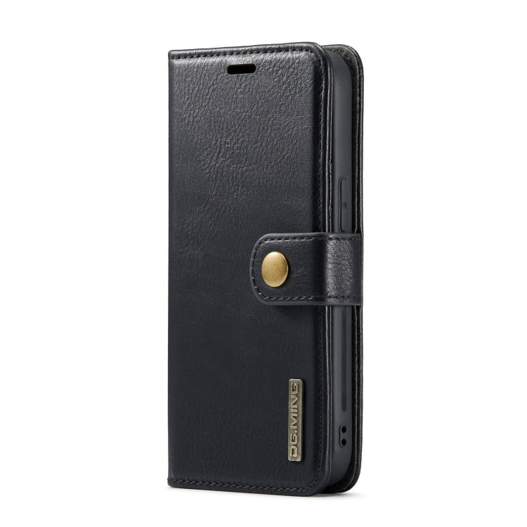 For iPhone 15 Plus DG.MING Crazy Horse Texture Detachable Magnetic Leather Phone Case(Black)