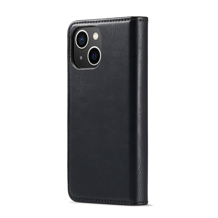 For iPhone 15 Plus DG.MING Crazy Horse Texture Detachable Magnetic Leather Phone Case(Black)