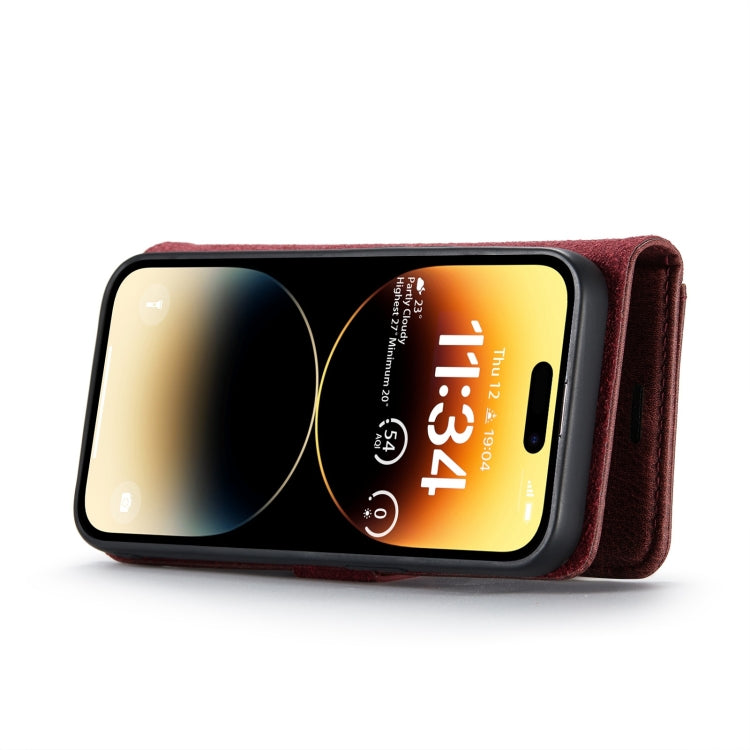 For iPhone 15 Pro Max DG.MING Crazy Horse Texture Detachable Magnetic Leather Phone Case(Red)
