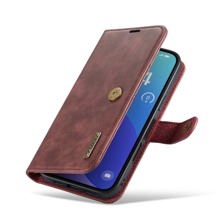 For iPhone 16 Pro Max DG.MING Crazy Horse Texture Detachable Magnetic Leather Phone Case(Red)