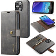 For iPhone 16 Pro Max DG.MING Crazy Horse Texture Detachable Magnetic Leather Phone Case(Grey) - iPhone 16 Pro Max Cases by DG.MING | Online Shopping South Africa | PMC TechLife | Buy Now Pay Later Mobicred