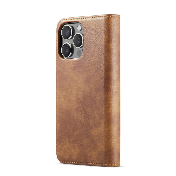 For iPhone 16 Pro Max DG.MING Crazy Horse Texture Detachable Magnetic Leather Phone Case(Brown)