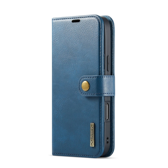For iPhone 16 Pro Max DG.MING Crazy Horse Texture Detachable Magnetic Leather Phone Case(Blue)