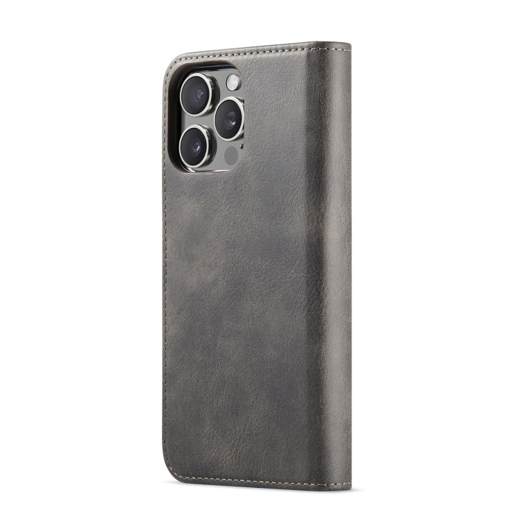 For iPhone 16 Pro DG.MING Crazy Horse Texture Detachable Magnetic Leather Phone Case(Grey)