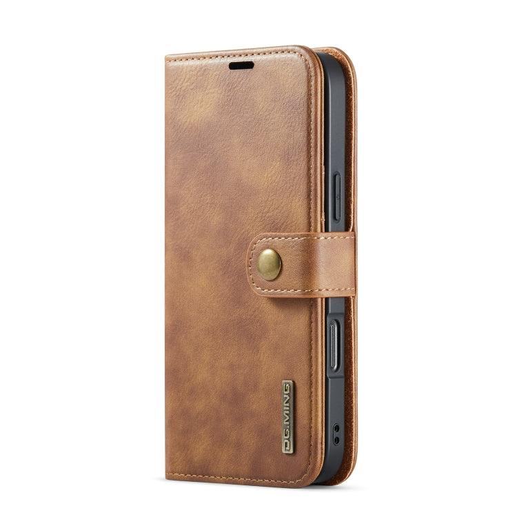 For iPhone 16 Pro DG.MING Crazy Horse Texture Detachable Magnetic Leather Phone Case(Brown)