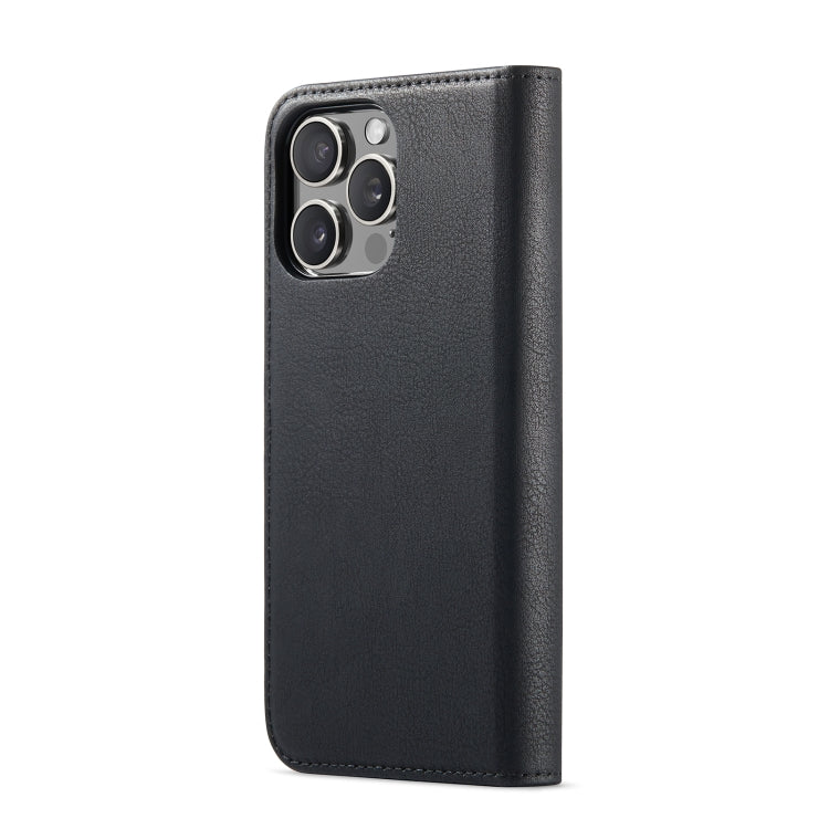 For iPhone 16 Pro DG.MING Crazy Horse Texture Detachable Magnetic Leather Phone Case(Black)