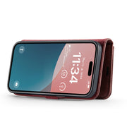 For iPhone 16 DG.MING Crazy Horse Texture Detachable Magnetic Leather Phone Case(Red)