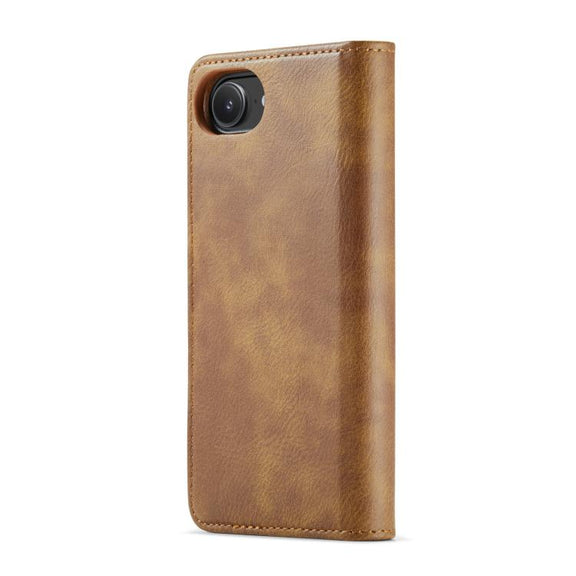 For iPhone 16e DG.MING Crazy Horse Texture Detachable Magnetic Leather Phone Case(Brown)