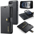 For iPhone 16e DG.MING Crazy Horse Texture Detachable Magnetic Leather Phone Case(Black) - free shipping - PMc TechLife - Order now!