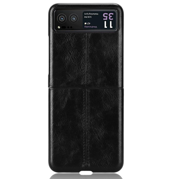 For Motorola Moto Razr 40 Cow Pattern Sewing Back Cover Phone Case(Black) - Motorola Cases by PMC TechLife | Online Shopping South Africa | PMC TechLife | Buy Now Pay Later Mobicred