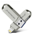 MicroDrive 2 In 1  8 Pin + USB 2.0 Portable Metal USB Flash Disk, Capacity:16GB(Silver) - free shipping - PMC Jewellery - Order now!