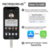 MicroDrive 2 In 1  8 Pin + USB 2.0 Portable Metal USB Flash Disk, Capacity:32GB(Silver)