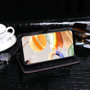 For LG K61 idewei Crocodile Texture Horizontal Flip Leather Case with Holder & Card Slots & Wallet(Black)