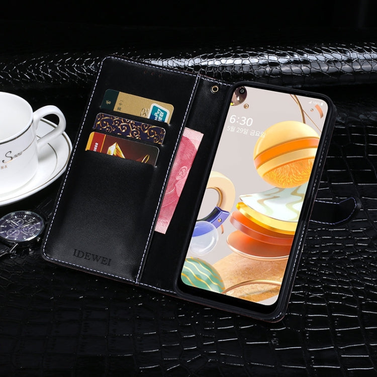 For LG K61 idewei Crocodile Texture Horizontal Flip Leather Case with Holder & Card Slots & Wallet(Black) - LG Cases by idewei | Online Shopping South Africa | PMC Jewellery | Buy Now Pay Later Mobicred