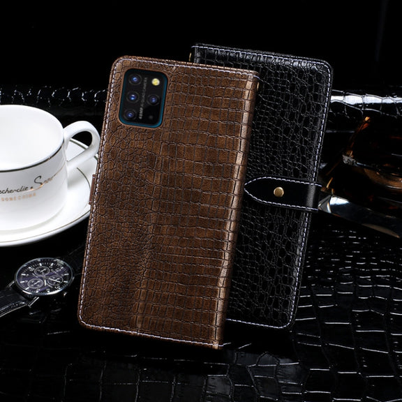 For Umidigi S5 Pro idewei Crocodile Texture Horizontal Flip Leather Case with Holder & Card Slots & Wallet(Dark Blue)