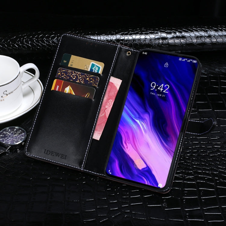 For Umidigi S5 Pro idewei Crocodile Texture Horizontal Flip Leather Case with Holder & Card Slots & Wallet(Dark Blue)
