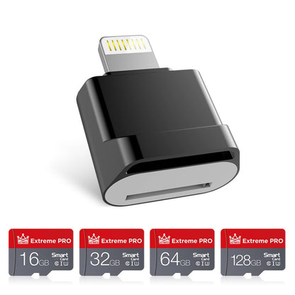 MicroDrive 8pin To TF Card Adapter Mini iPhone & iPad TF Card Reader, Capacity:16GB(Black) -  by MICRODRIVE | Online Shopping South Africa | PMC Jewellery | Buy Now Pay Later Mobicred