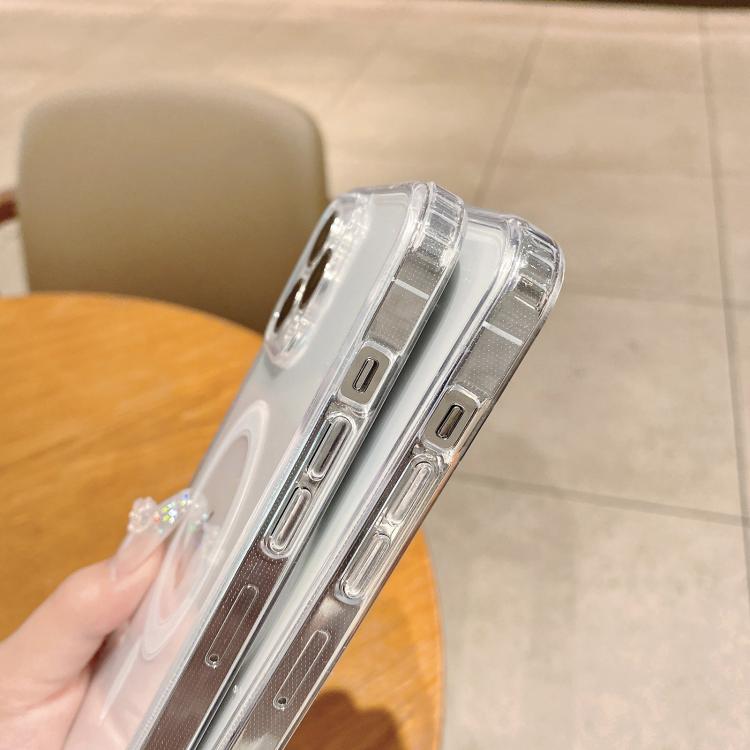 For iPhone 16e Fine Hole MagSafe Magnetic Clear Acrylic TPU Case(Transparent) - iPhone 16e Cases by PMC TechLife | Online Shopping South Africa | PMC TechLife | Buy Now Pay Later Mobicred