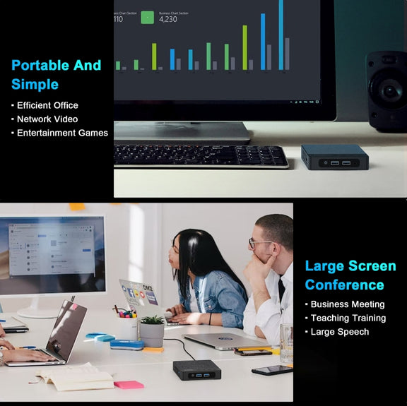 GXMO N42 Windows 11 Intel Gemini Lake N4020C Mini PC NVME SSD WiFi Mini Desktop Computer, Specification:6GB+64GB+256GB(Black)