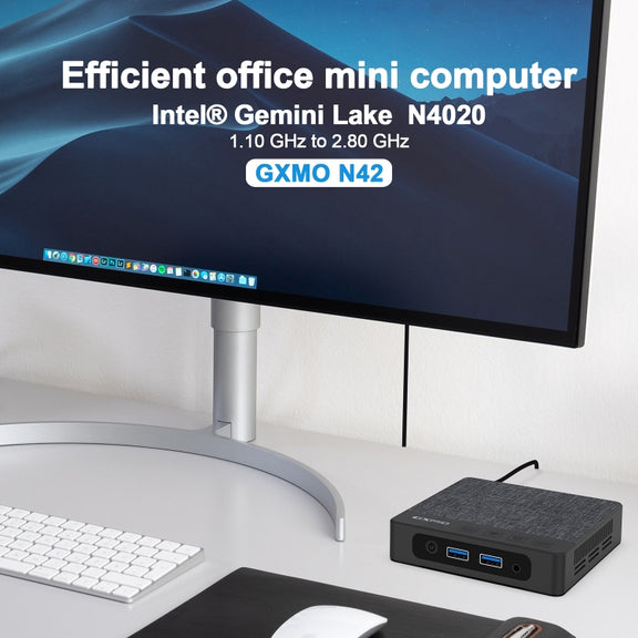 GXMO N42 Windows 11 Intel Gemini Lake N4020C Mini PC NVME SSD WiFi Mini Desktop Computer, Specification:6GB+64GB+256GB(Black)