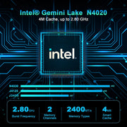 GXMO N42 Windows 11 Intel Gemini Lake N4020C Mini PC NVME SSD WiFi Mini Desktop Computer, Specification:6GB+64GB+256GB(Black)
