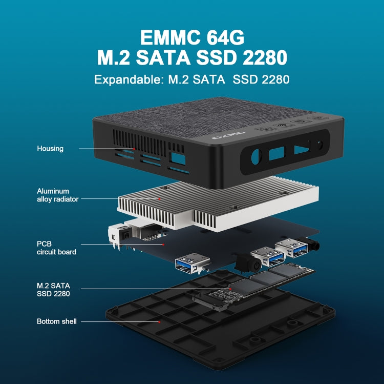 GXMO N42 Windows 11 Intel Gemini Lake N4020C Mini PC NVME SSD WiFi Mini Desktop Computer, Specification:6GB+64GB+256GB(Black)