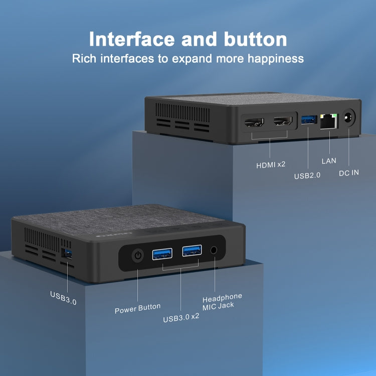 GXMO N42 Windows 11 Intel Gemini Lake N4020C Mini PC NVME SSD WiFi Mini Desktop Computer, Specification:6GB+64GB+256GB(Black)