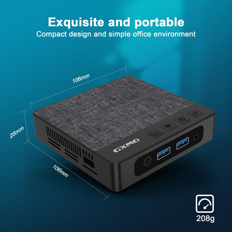 GXMO N42 Windows 11 Intel Gemini Lake N4020C Mini PC NVME SSD WiFi Mini Desktop Computer, Specification:6GB+64GB+256GB(Black) - free shipping - PMC Jewellery - Order now!