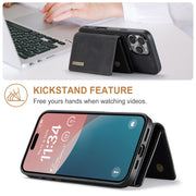 For iPhone 16 Pro Max DG.MING M1 Series 3-Fold Multi Card Wallet Leather Phone Case(Black)