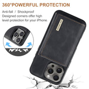 For iPhone 16 Pro Max DG.MING M1 Series 3-Fold Multi Card Wallet Leather Phone Case(Black)